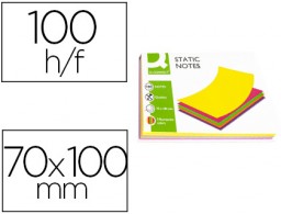 Bloc 100 notas magneticas quita y pon Q-Connect 70x100mm. 5 colores fluorescentes